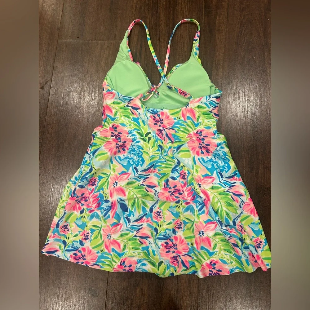 NWT Stella Parker Size Small Wrap Swim Dress Multicolor Water Lily Pattern - Picture 5 of 11